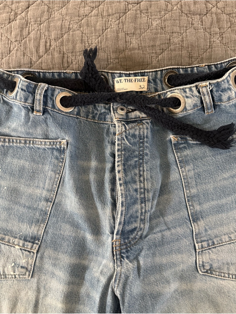 We the Free Moxie Pull On Barrel Jean in Timeless Blue size 32